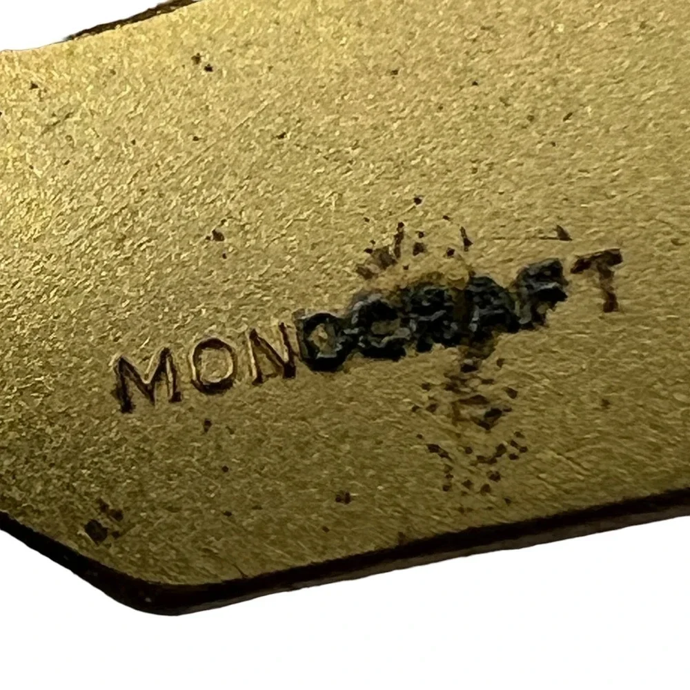 Vintage Monocraft Initial Brooch Gold Tone ESM Pin‎